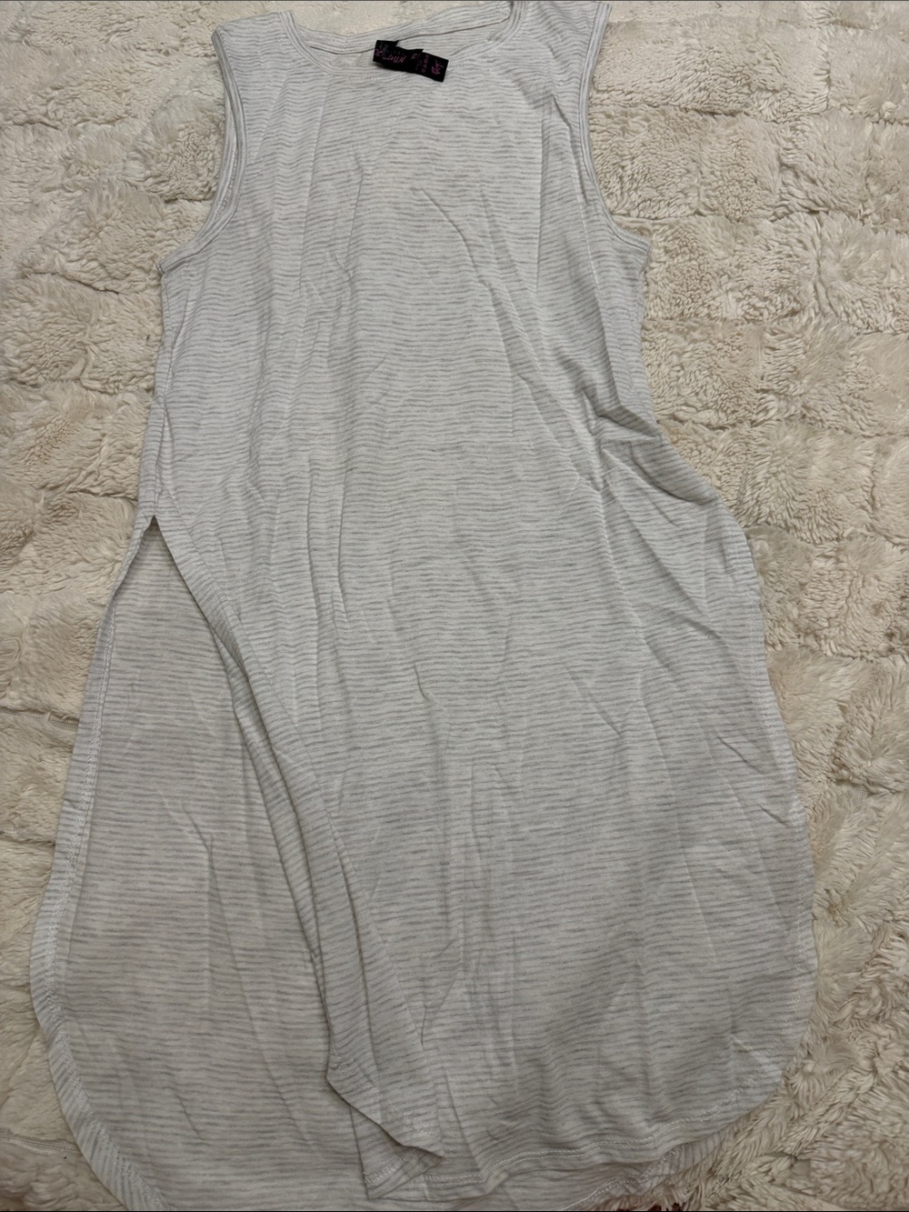 Betsey Johnson Light Gray Striped Sleeveless Tunic